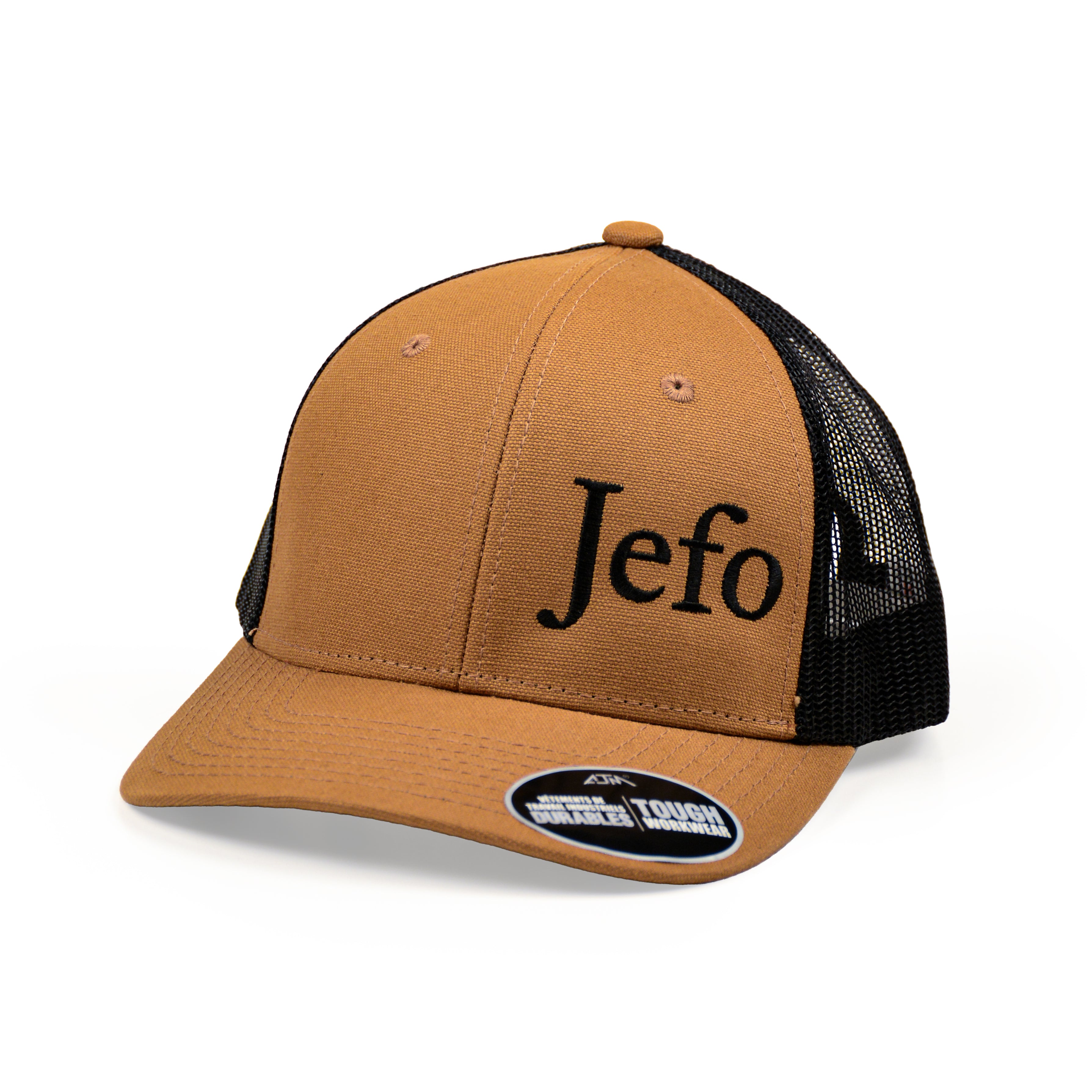 Casquette Devant Brun Brodé Jefo Noir