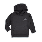 Chandail à Capuchon Enfant Noir Logo Gris