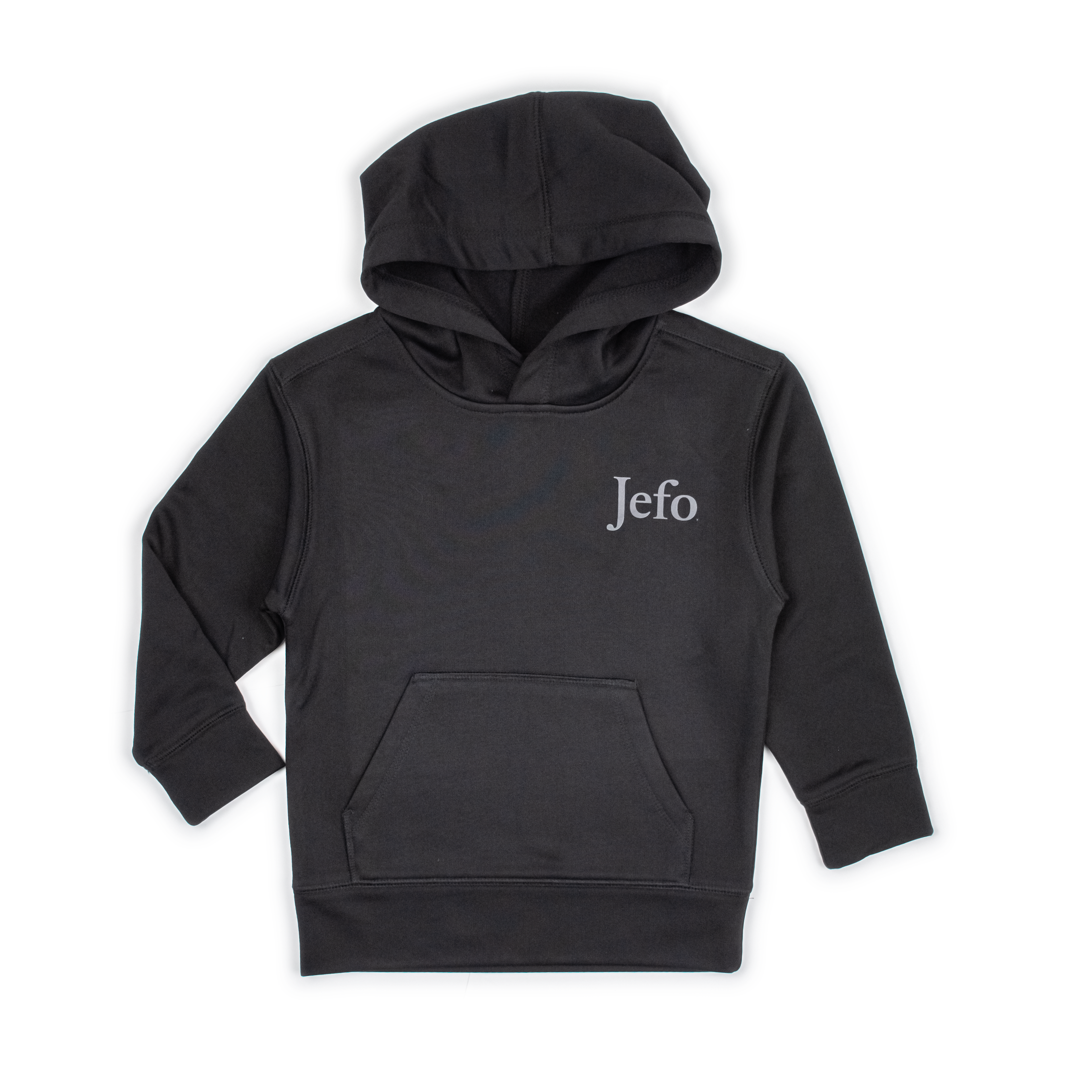 Chandail à Capuchon Enfant Noir Logo Gris