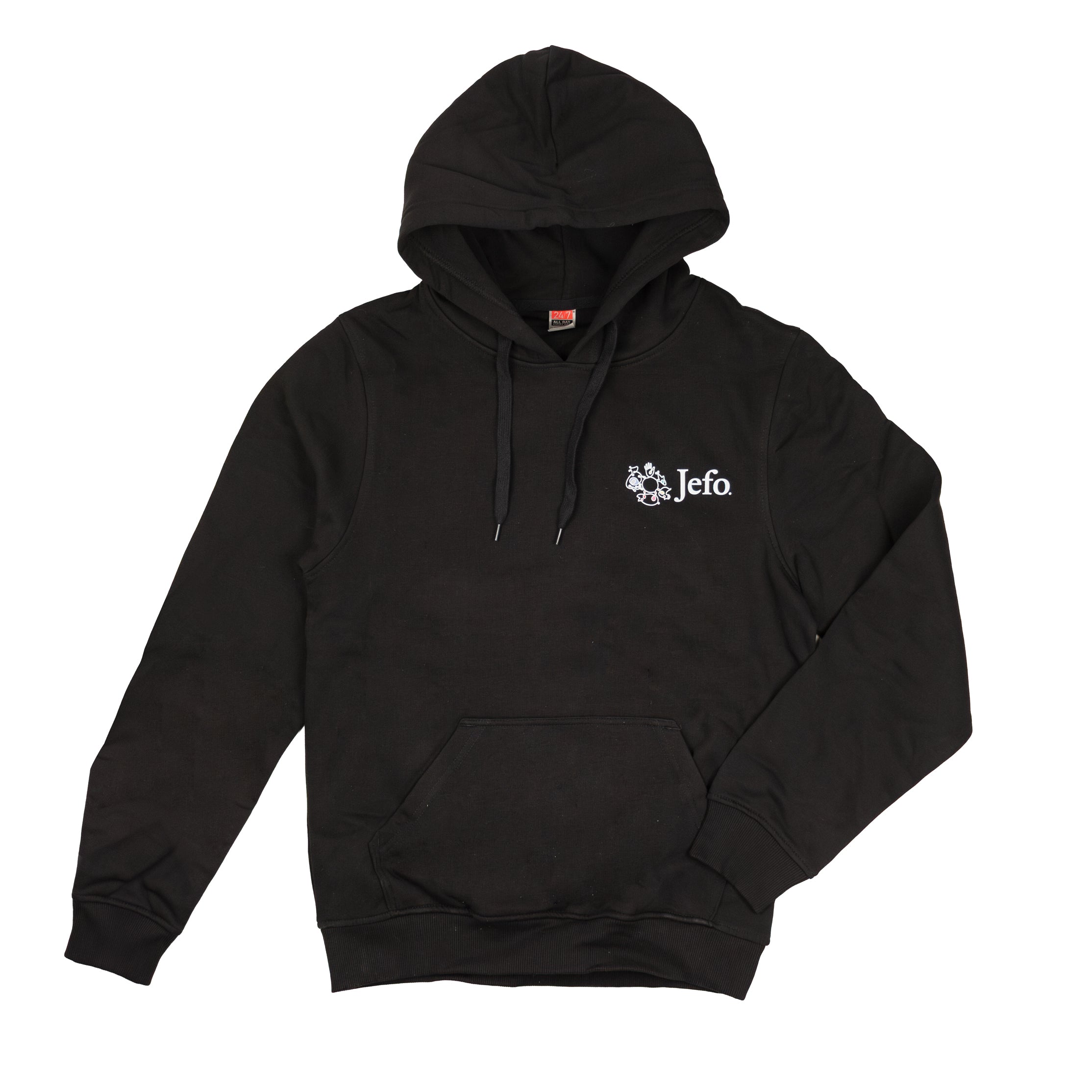 Chandail à Capuchon Homme Noir Logo Blanc/Couleur