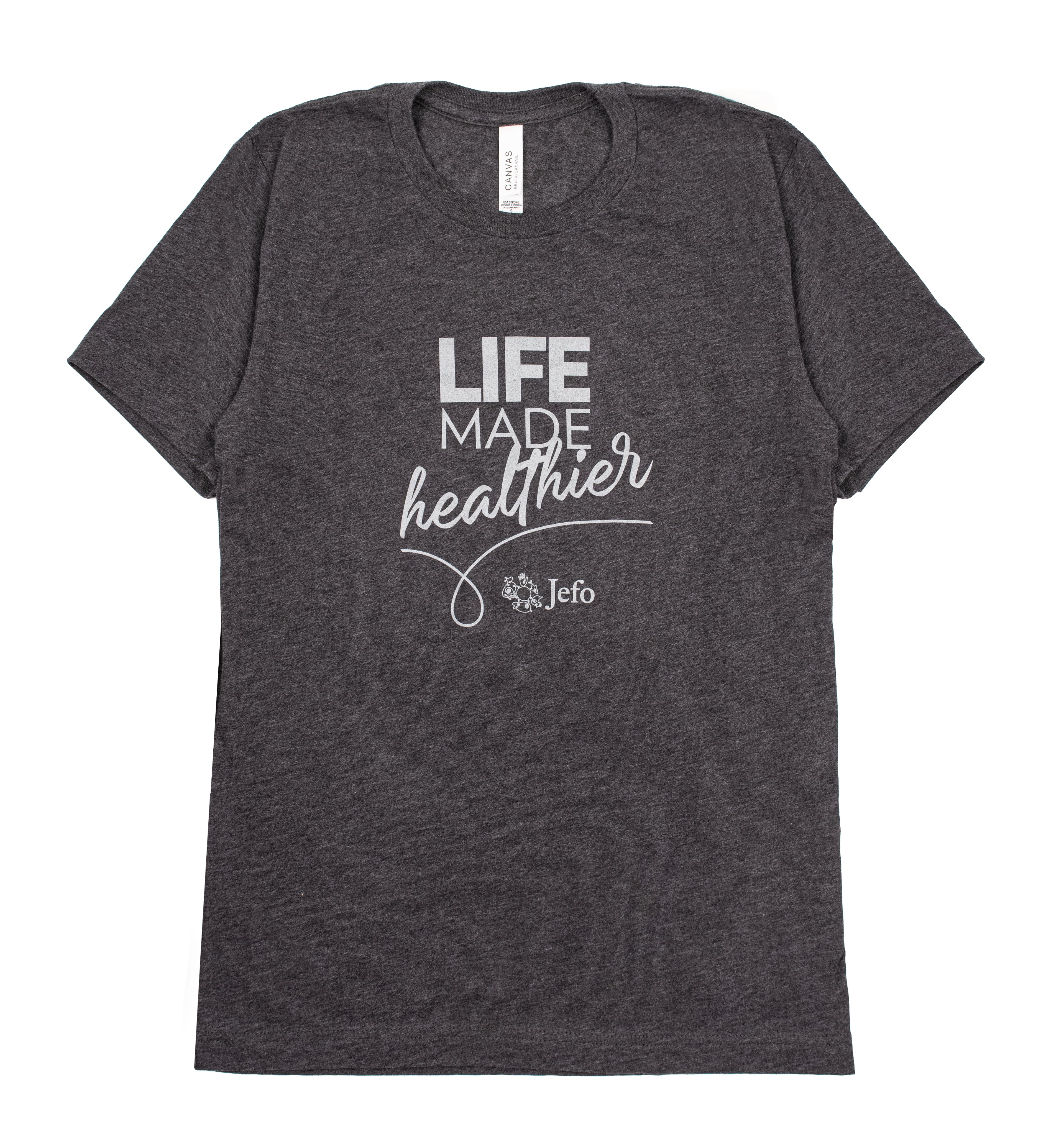 T-shirt Homme Gris Charcoal ANG "Life made healthier"