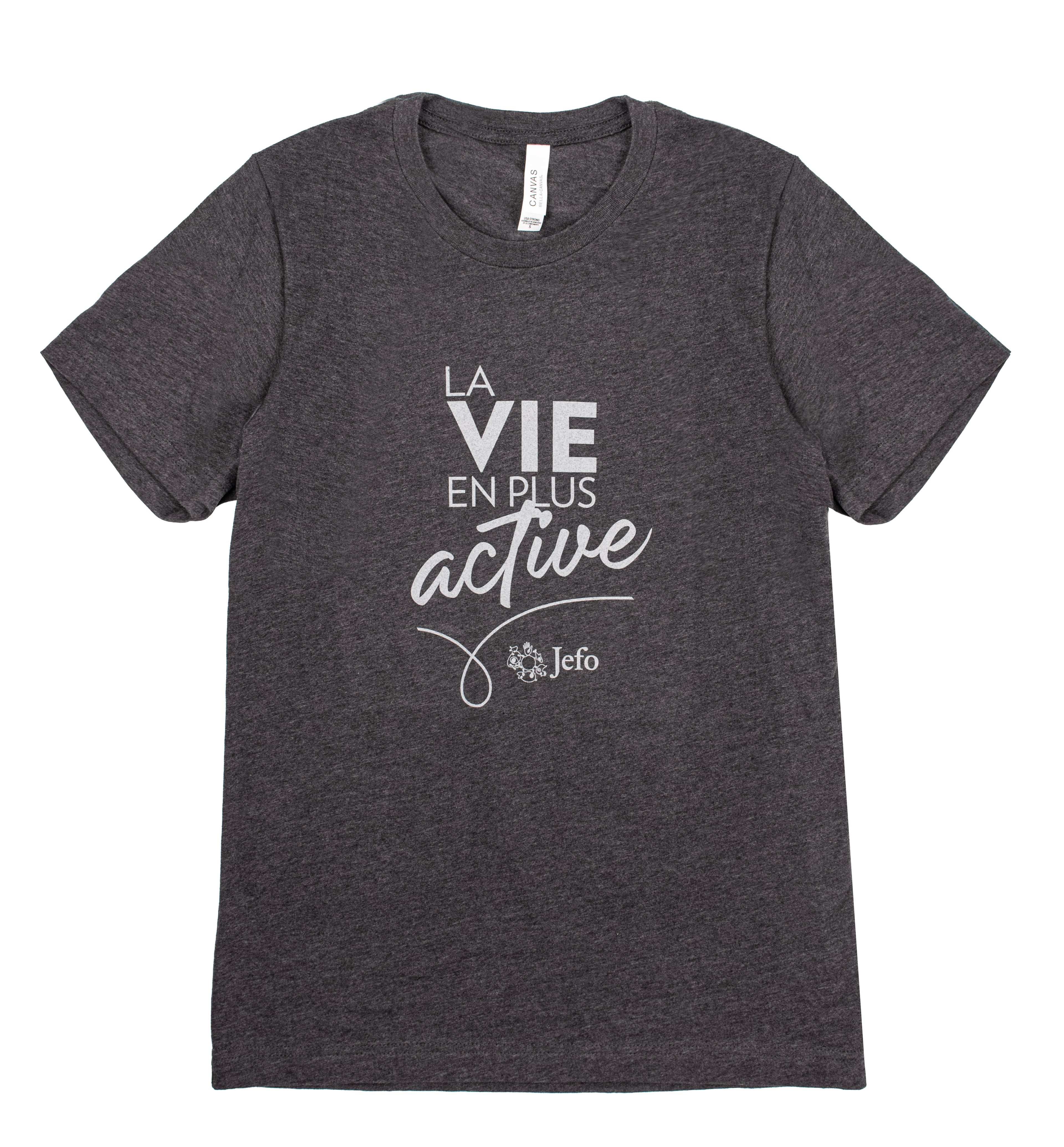T-shirt homme Gris Charcoal FR "La vie en plus active"